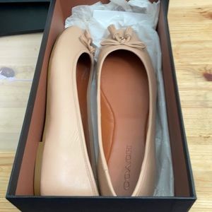 Coach nude leather ballet flats size 9.5, new